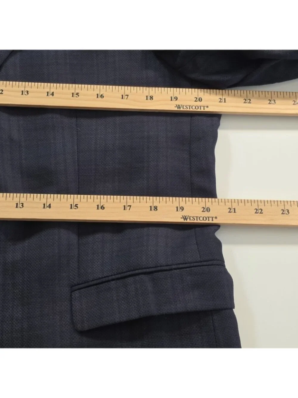 SAND Copenhagen Wool Blazer 52IT 42R Navy Plaid Soul Zignone Italian Fabric Edgy